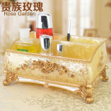 奢华欧式树脂创意用品茶几遥控器化妆品整理盒办公桌面手机收纳盒