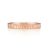美国代购 Tiffany 蒂芙尼 18K 玫瑰金镶3个钻戒指 男女对戒 婚戒