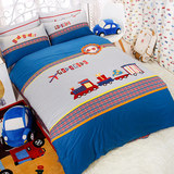 咕咚咕咚新款卡通纯棉刺绣四件套 韩式儿童床上用品 全棉被罩床单