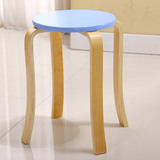 曲木凳子实木圆凳时尚板凳木头凳子餐桌凳家用凳木凳子收纳凳特价