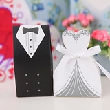 欧式创意糖果盒纸盒新郎新娘礼服喜糖盒子好时婚庆结婚礼盒批发