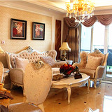 欧式沙发 新古典沙发 实木布艺沙发123组合客厅沙发家具现货 包邮