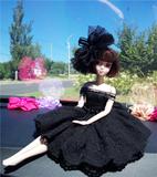 芭比娃娃车载摆件装饰品可爱蕾丝手工婚纱芭比公主汽车用品内饰女