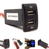 汽车改装马自达专用插座双USB车充手机充电电压表组合12-24V包邮