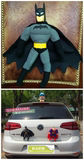 汽车外部装饰玩偶搞笑车尾贴车顶公仔灰蝙蝠侠发条大钥匙改装天线
