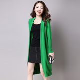 韩版秋季新款大牌长款女披肩针织衫宽松大码长袖时尚羊毛开衫外套