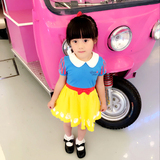 外贸原单2016夏装新款女童装白雪公主装迪士尼韩版中小童连衣裙子