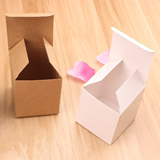 牛皮纸喜糖盒翻盖礼品盒正方形化妆品纸折叠正方体包装盒教学纸盒