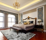 欧式实木床简约后现代双人床时尚布艺床1.8米床婚床新古典床定制