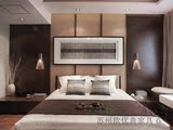 新中式床现代简约布艺软靠床酒店别墅会所双人床卧室水曲柳实木床