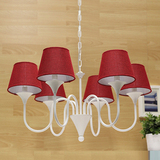北欧美式吊灯 现代简约客厅吊灯 纯色暗红婚房卧室餐厅灯饰 包邮