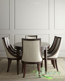 美式新古典椭圆形餐桌简约欧式长形餐台高端样板房别墅实木餐桌椅