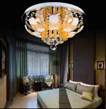 圆形水晶灯 led客厅吸顶灯 大气现代灯具遥控家装主卧室玻璃平板