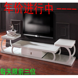 客厅铁艺白色烤漆地柜 配茶几组合欧式特价 钢化玻璃电视柜简约