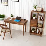日式纯实木书桌 学习桌 白橡木 黑胡桃木家具 定制书桌 带抽屉