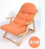 躺椅实木布艺沙发椅子可折叠休闲椅逍遥椅阳台午休午睡户外摇摇椅