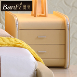 班菲品牌 现代卧室床头柜 高档简约时尚抽屉储物 皮质床边柜家具
