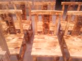 饭店实木碳化餐桌椅长方形饭桌面馆小吃快餐大排档桌椅防腐木桌椅