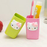KT猫韩版卡通创意情侣牙刷杯旅行便携刷牙杯宝宝儿童洗漱杯一对装