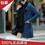 2016春季新款韩版修身休闲大码中长款纯棉女外套纯色长袖显瘦单衣