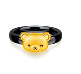 香港代购六福珠宝999黄金轻松小熊系列小熊陶瓷戒指