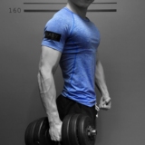 KABY卡比 纯色健身短袖男T恤男 夏季训练弹力运动圆领紧身衣