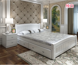 实木床1.5米1.8米 双人床 单人床1.2米儿童床简约现代白色书架床