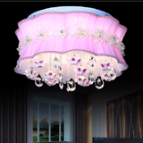 浪漫田园温馨卧室水晶灯时尚led吸顶灯婚房灯创意个性花朵客厅灯