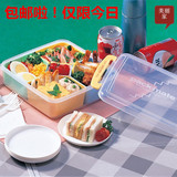 日本原装inomata 日式饭盒便当盒 学生儿童餐盒 水果保鲜盒野餐盒