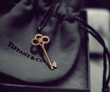 美国代购 现货 Tiffany Keys 金皇冠钥匙镶钻项链包装全 附小票