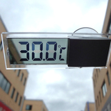 透明液晶显示温度计车载电子时钟出风口式带夹子电子表汽车用品