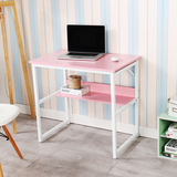 钢木双层电脑桌台式家用办公桌写字台书桌简易长桌带托板学习桌