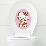 hello kitty卡通可爱马桶贴纸防水浴室贴 卫生间厕所装饰墙贴 DIY