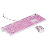 BenQ明基BV520巧克力电脑有线超薄键盘鼠标套装USB键盘 粉色