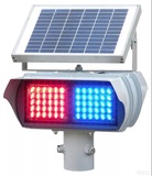 两组双面太阳能爆闪灯LED频闪灯交通信号灯红蓝警示灯公路施工灯