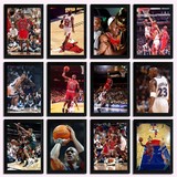 科比乔丹AI装饰画有框画壁画酒吧挂画篮球明星NBA海报组合相框墙