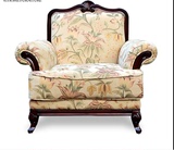 现货欧式新古典双人沙发椅美式实木沙发别墅会所沙发仿古做旧沙发
