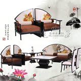 新中式沙发组合 客厅实木沙发 售楼处酒店会客休闲卡座沙发床家具
