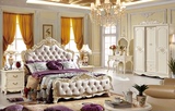 定制欧式奢华公主床 法式雕花田园双人床1.5米到2米白色 卧室家具