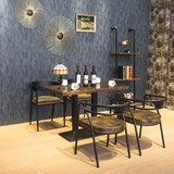 美式复古工业风单多人酒吧桌椅组合咖啡馆餐厅做旧创意铁艺沙发椅