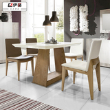 北欧餐桌椅组合 白蜡实木大理石餐桌 简约小户型6人餐桌椅长方形