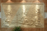 砂岩立体浮雕壁画沙发背景墙仿沙岩壁饰沙雕水天一色壁画山水浮雕