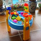 折叠太空沙桌儿童室内外沙水桌玩沙戏水沙滩玩具套装桌组合带遮阳