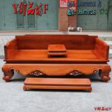 缅甸花梨木罗汉床独板 加厚6公分中式红木仿古家具三件套大果紫檀