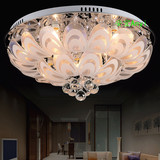 现代简约LED水晶吸顶灯客厅卧室家装装修孔雀温馨大气气派灯具