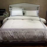 外贸原单埃及棉纯白色酒店四件套 白色四件套刺绣床品床上用品