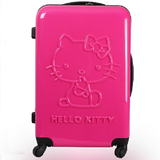 日本正品Hello kitty万向轮拉杆箱行李箱20寸枚红色24旅行箱女生