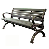 户外塑木公园椅环保木坐凳广场椅休闲椅室外长椅靠背铸铝防腐防锈