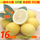 3斤装一级中大果四川安岳黄柠檬1斤约3-5个无农药不打蜡新鲜水果