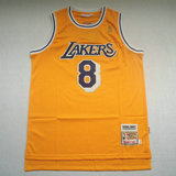 NBA湖人队8号科比球衣/96-97新秀赛季篮球服/Kobe金标复古黄色